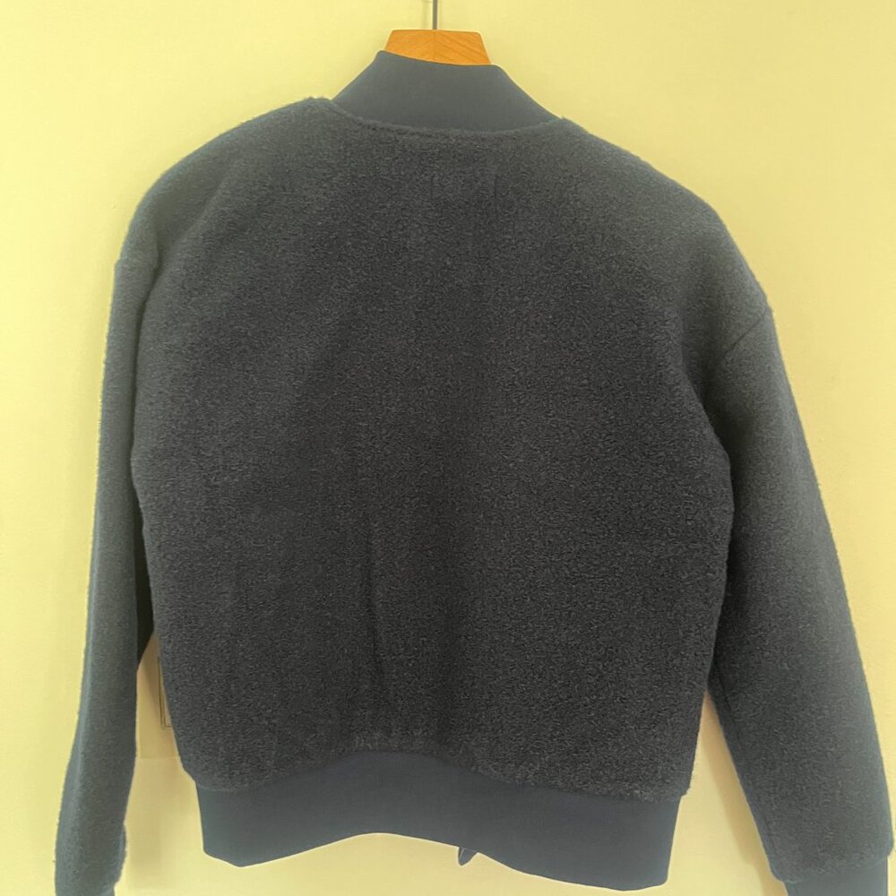 J Crew Navy Boucle Bomber Jacket - Picture 5 of 6